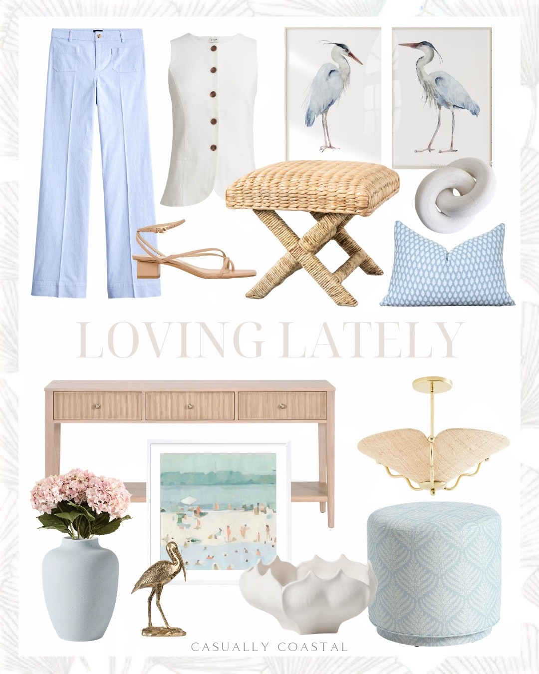 Loving Lately

Coastal home decor, coastal style, coastal pillow, coastal vase, coastal wall art, coastal stool, coastal decor, wayfair decor, 3 drawer console table, wavy shaded flush mount, blue and white striped pant, button front linen blend vest, dolce vita leather sandals, neutral sandals, wayfair wall art, sea glass sandbar painting, Serena & lily vase, porcelain vase, faux hydrangea bundle, blush pink hydrangeas, star fruit bowl, upholstered swivel stool, woven water hyacinth and wood stool, coastal watercolor birds art, Etsy pillow cover, blue and white block print pillow cover, blue linen pillow, standing crane figurine, coffee table wood knot 

#LTKSaleAlert #LTKHome