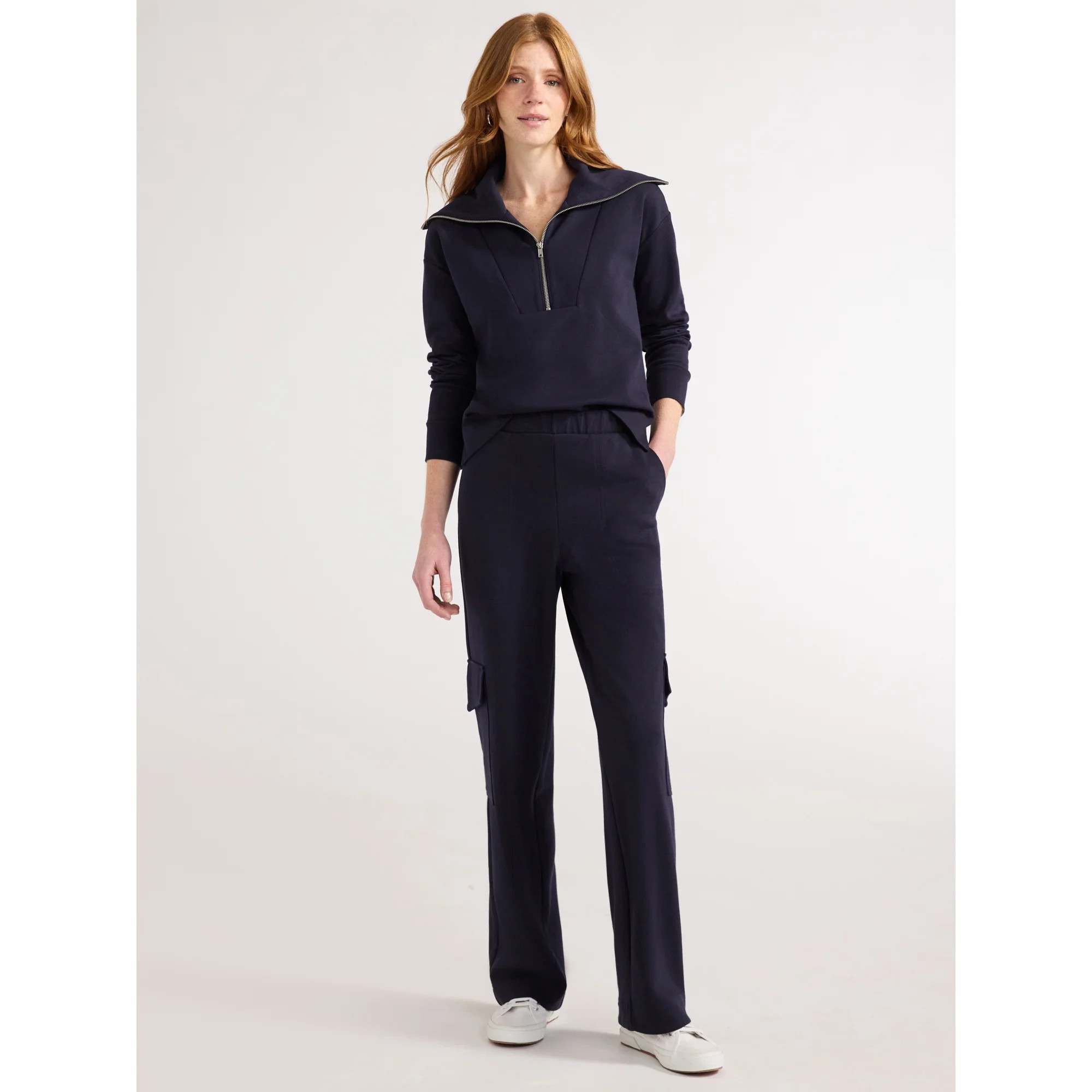 Free Assembly Women's Half Zip Pullover Sweatshirt, Sizes XS-XXL | Walmart (US)