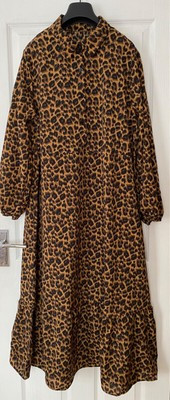 Plus Size Ladies long leopard print maxi dress  for autumn and winter Size 20.  | eBay | eBay UK