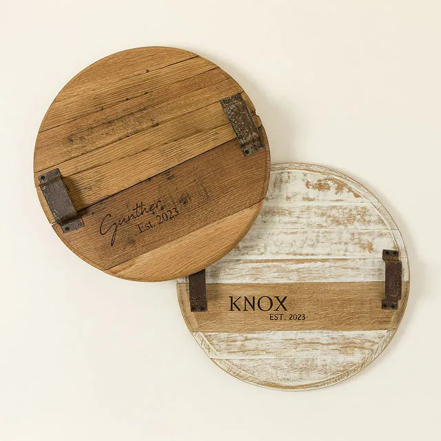 Custom Bourbon Barrel Serving Tray | UncommonGoods