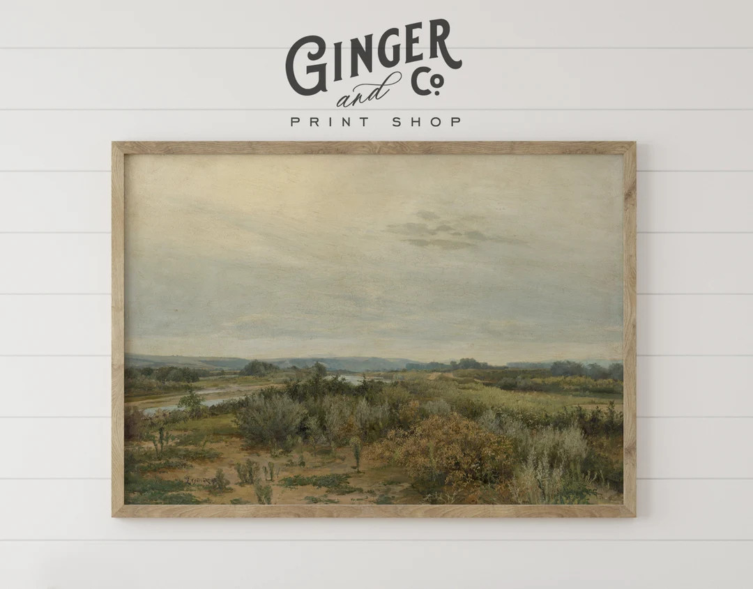 Slovak Landscape  -- Vintage Fine Art Painting -- Framed Digital Print Canvas Art Peel and Stick | Etsy (US)