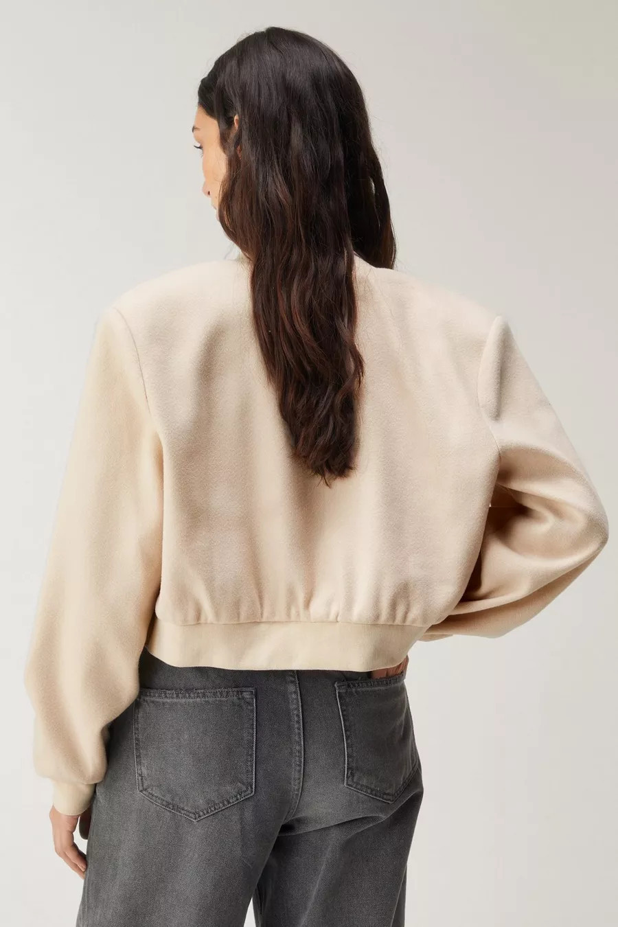 Wool Look Cropped Bomber Jacket | Nasty Gal US