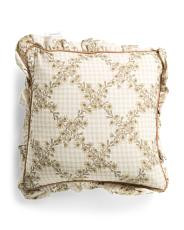 16x16 Daisy Gingham Plaid Ruffle Pillow | TJ Maxx