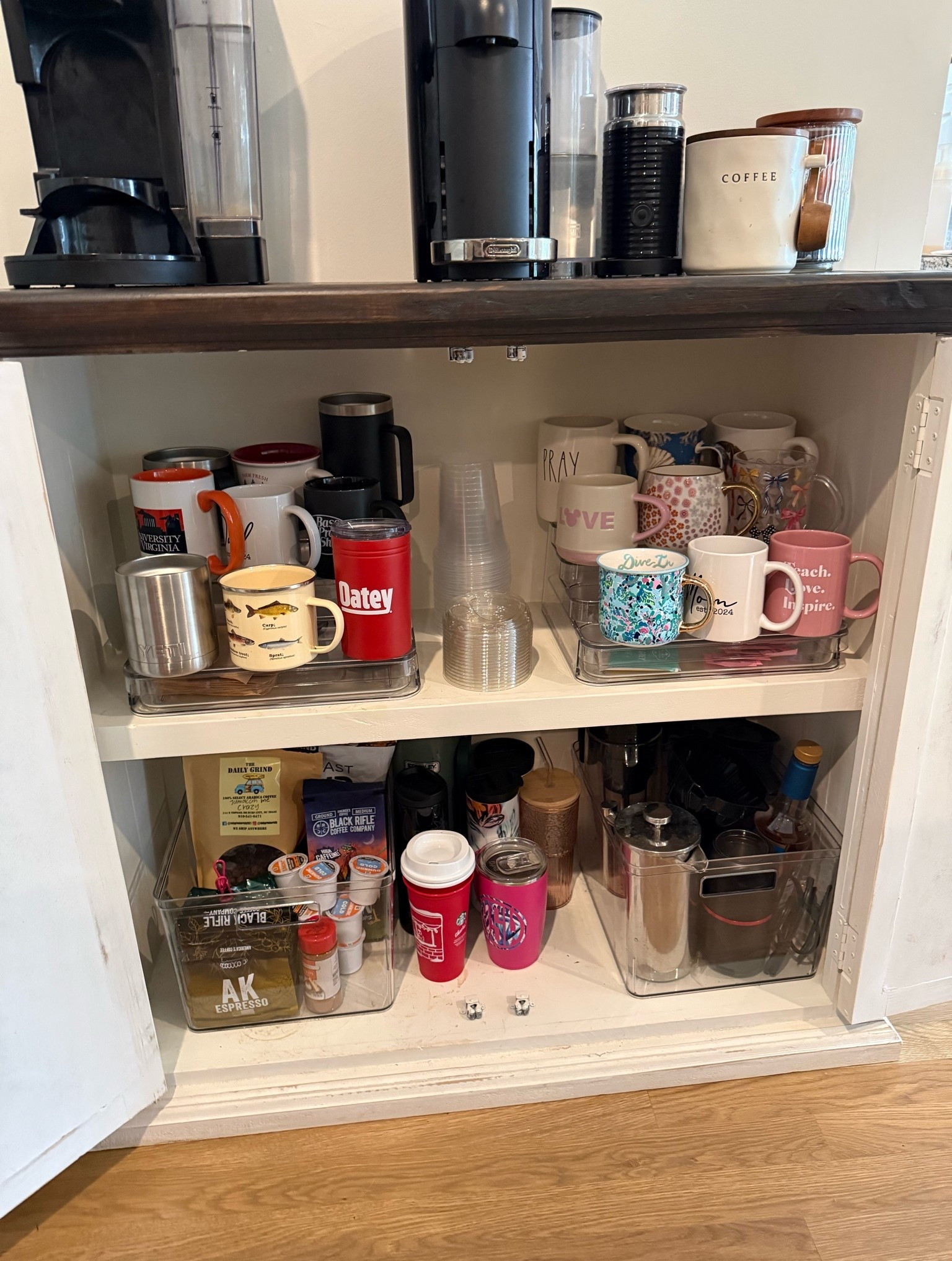 Coffee Cabinet Organization