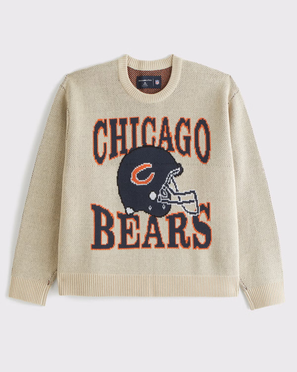 Men's Chicago Bears Crew Sweater | Men's Tops | Abercrombie.com | Abercrombie & Fitch (US)