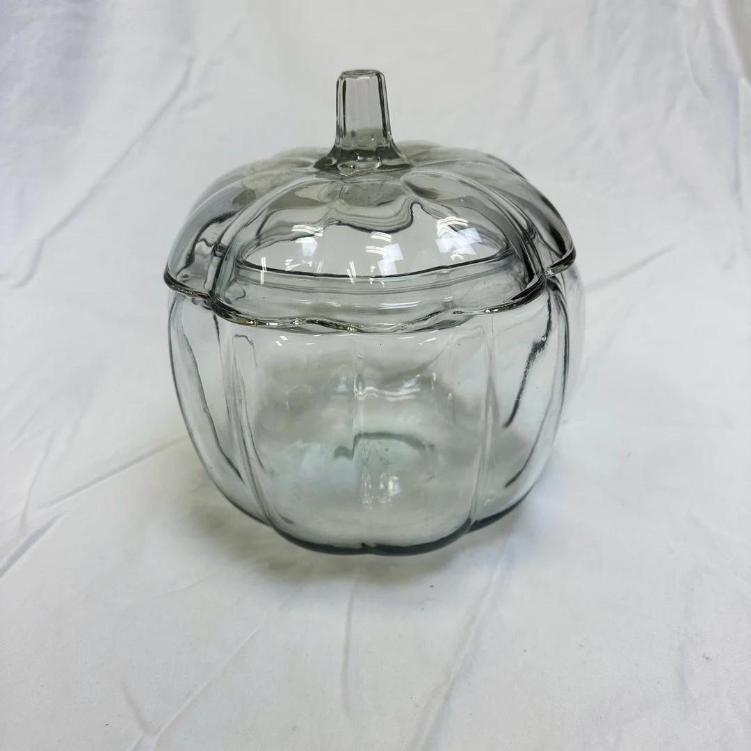 Anchor Hocking Glass 2 Liter Pumpkin Candy Jar Vintage Glass Fall Bowl With Lid - Etsy | Etsy (US)