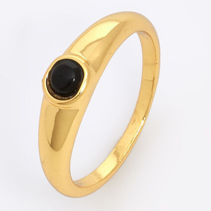 Gold Tone Ebony Ring | TK Maxx