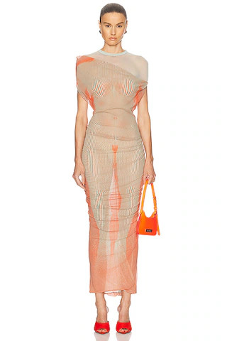 Pinstripe Body Morphing Long Dress | FWRD 