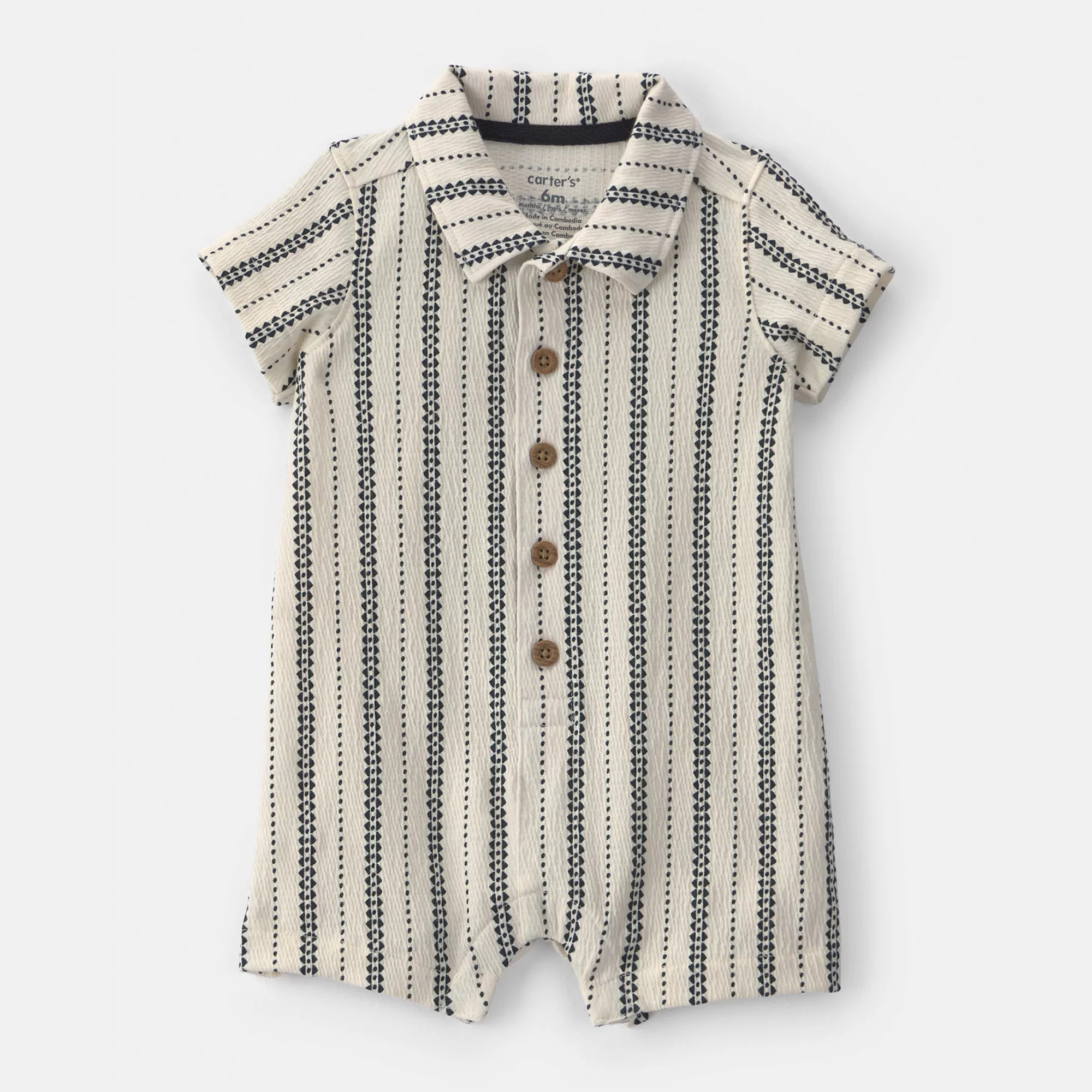 Baby Boy Carter's Striped Short Sleeve Romper | Kohl's