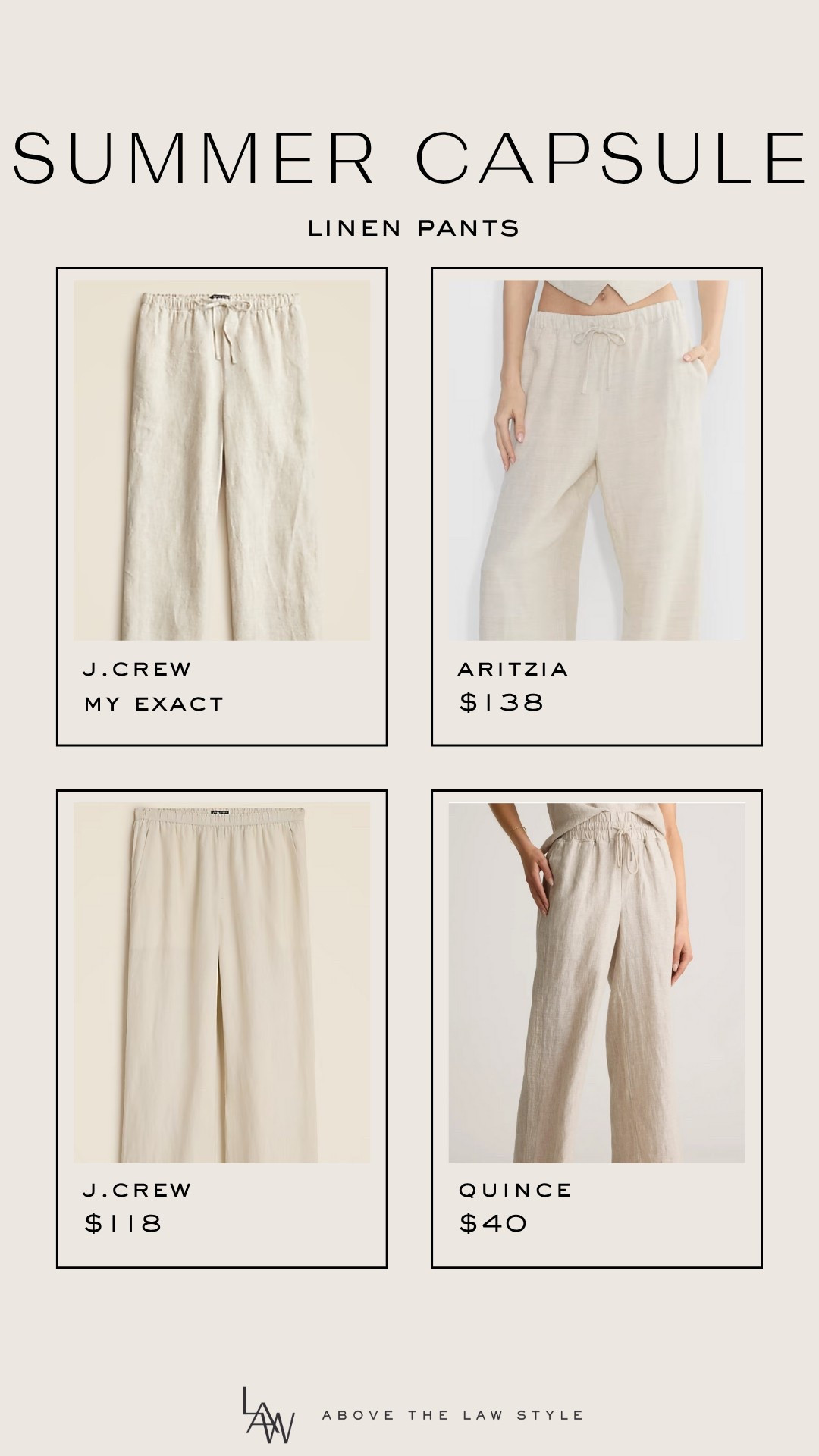 Summer Capsule: Linen Pants

#LTKSummerEdit #LTKStyleTip #LTKFindsUnder100