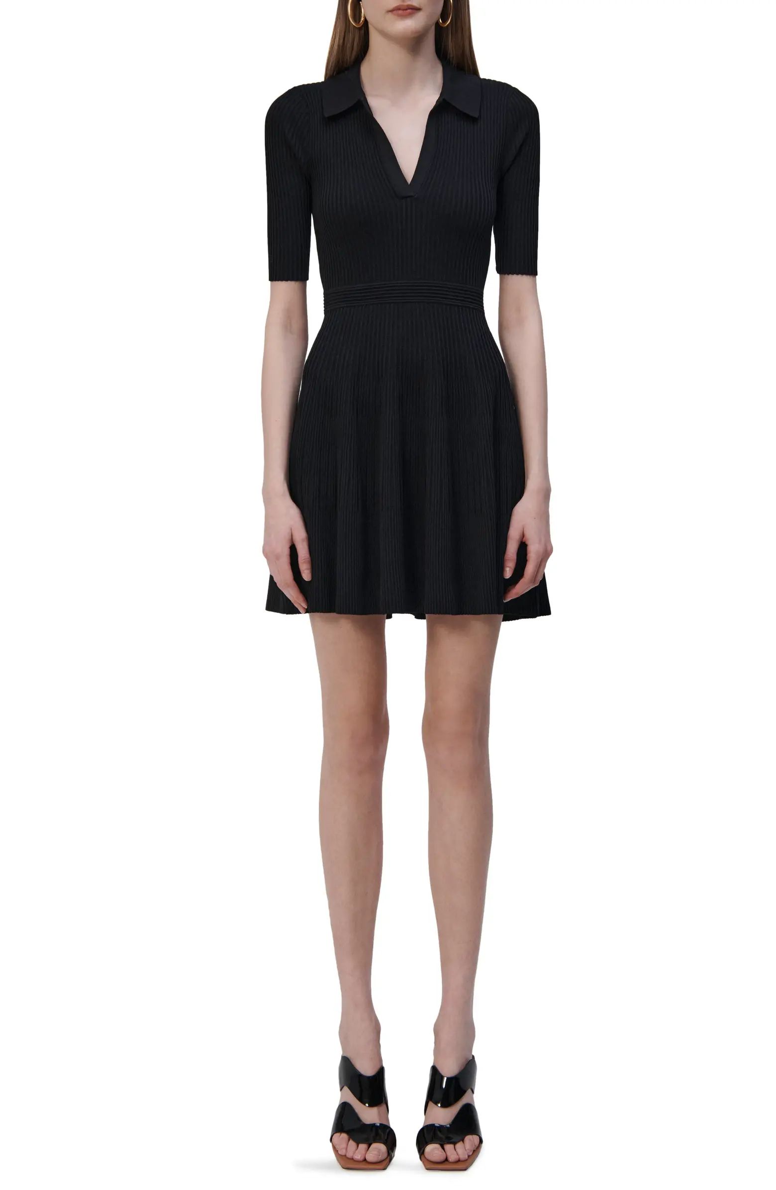 Patricia Rib Knit Fit & Flare Polo Dress | Nordstrom