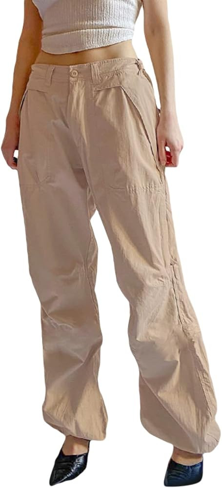 KMBANGI Women Baggy Cargo Pants Y2K High Waisted Wide Leg Loose Casual Pants Trousers Streetwear | Amazon (US)