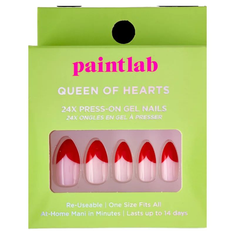 PaintLab Queen of Hearts Press-On Nails Kit, Red, 24 Count | Walmart (US)