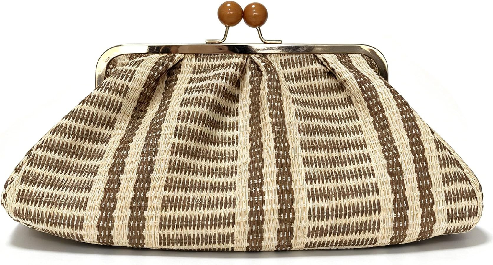Straw Clutch Purse for Women, Classic Beach Clutch,Woven Summer Bag, Dumpling Wicker Handbag for ... | Amazon (US)