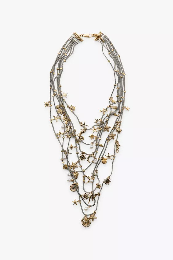 SEA CHARM MULTI-STRAND METAL NECKLACE | Zara US