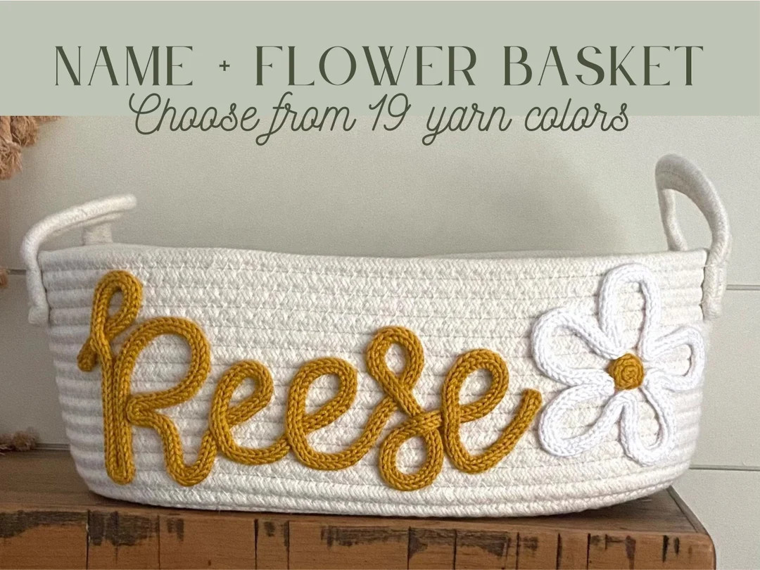 Name & Flower Basket Baby Gift Custom Gift Basket Custom - Etsy | Etsy (US)