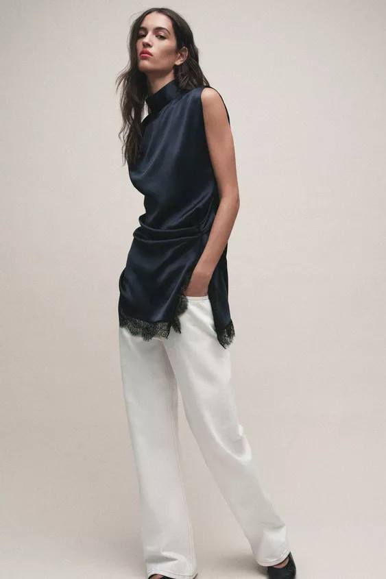 MINI DRESS WITH LACE DETAIL | Zara UK