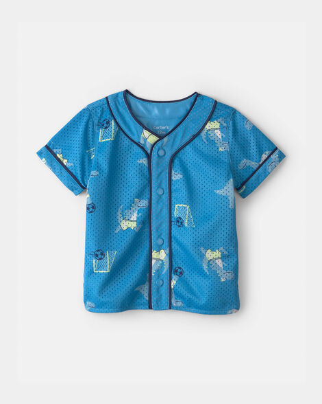 Baby Boy Dinosaur Soccer Mesh Jersey - Blue | Carter's Inc