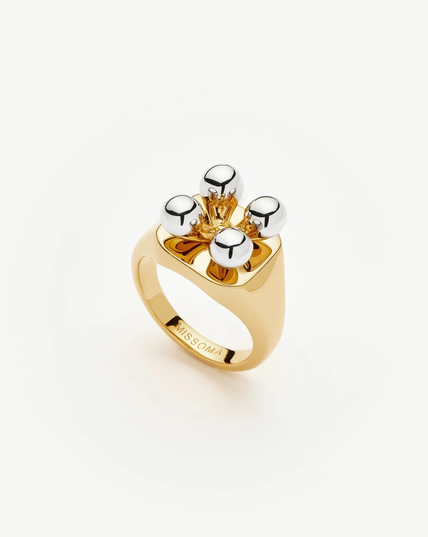 Kinetic Atom Spinning Signet Ring - Gold & Silver | Missoma US