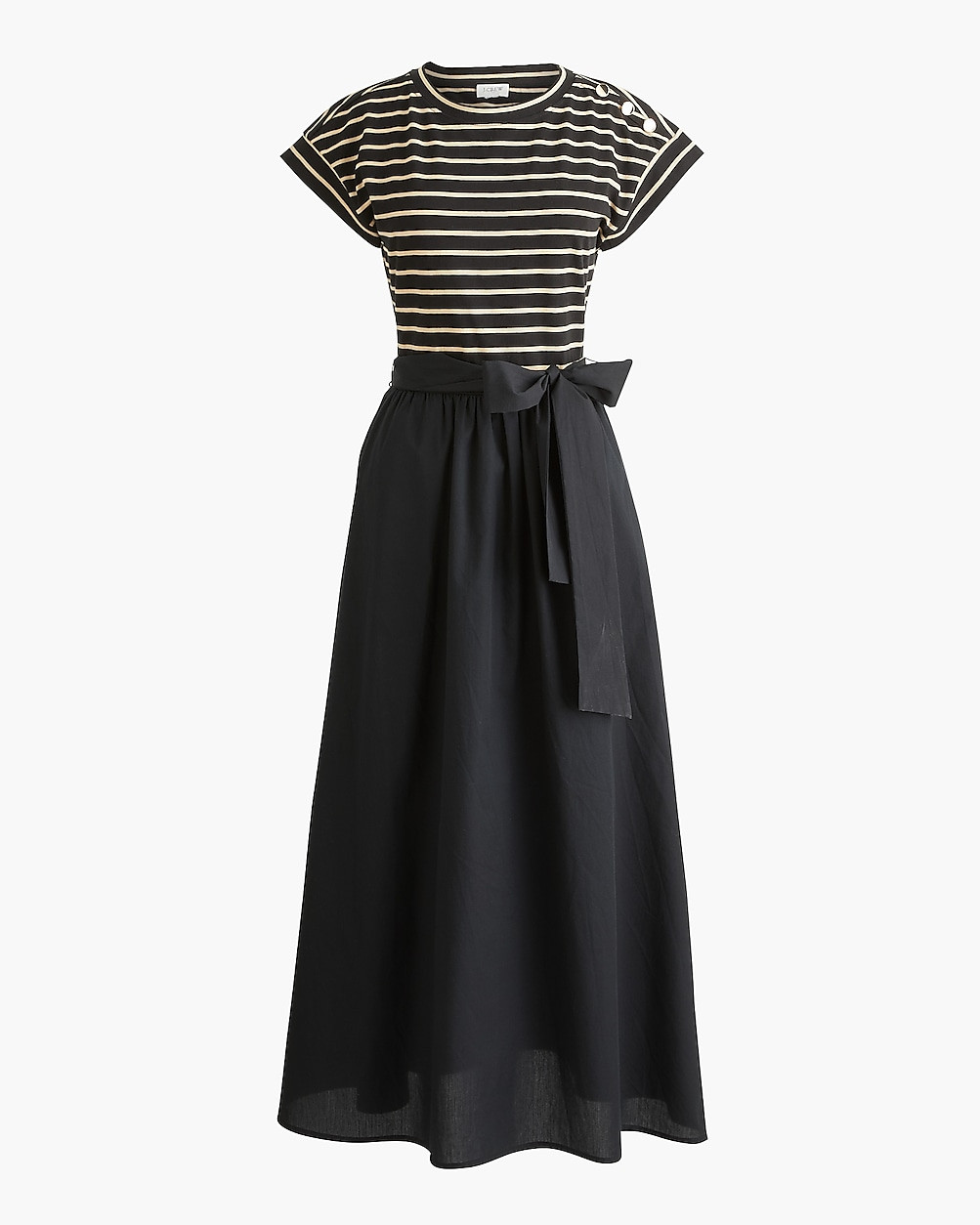 Button-shoulder tie-waist knit mixy dress | J.Crew Factory