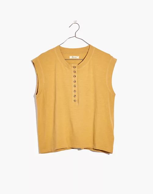 Garment-Dyed Henley Muscle Tee | Madewell
