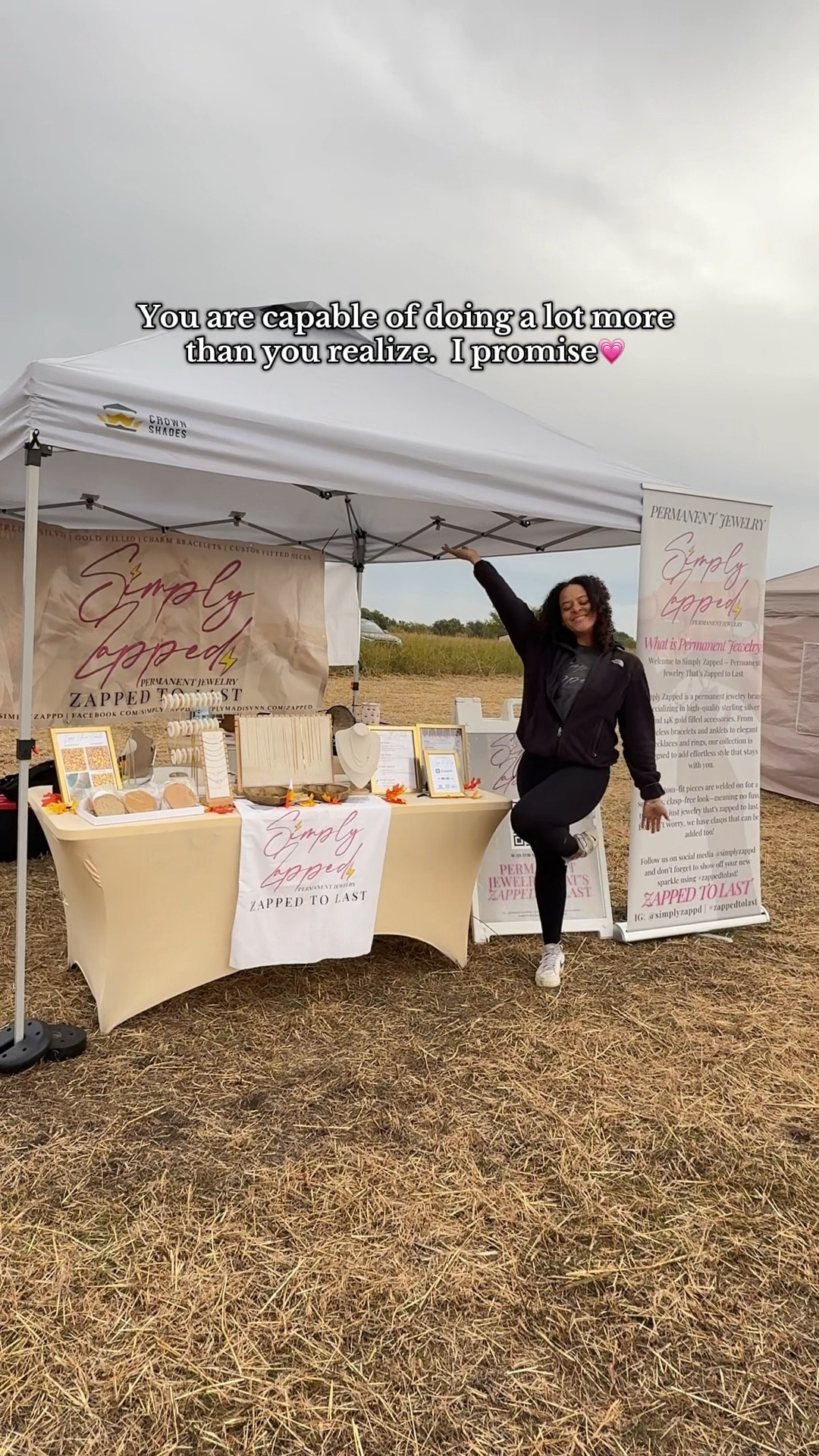 Just a very active stay at home mama that lives at the school during the week & then under this tent Friday-Sunday zapping permanent jewelry💗💗 Don’t lose yourself to motherhood, you thrive better when you have your cup filled🙌🏽 HMU for permanent jewelry in Dallas!! @simplyzappd 
#popupvendor #vendoressentials #mobilemusthaves #mobilebusiness #simplymadisynn #simplyzappedpermanentjewelry #dallas 

#LTKFindsUnder100 #LTKTravel #LTKFindsUnder50