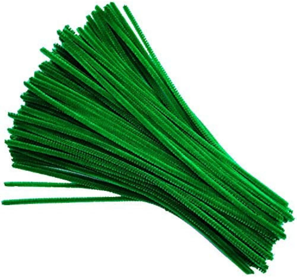 Carykon 100 PCS Fuzzy Chenille Stems Pipe Cleaners for Arts and Crafts (Green) | Amazon (US)