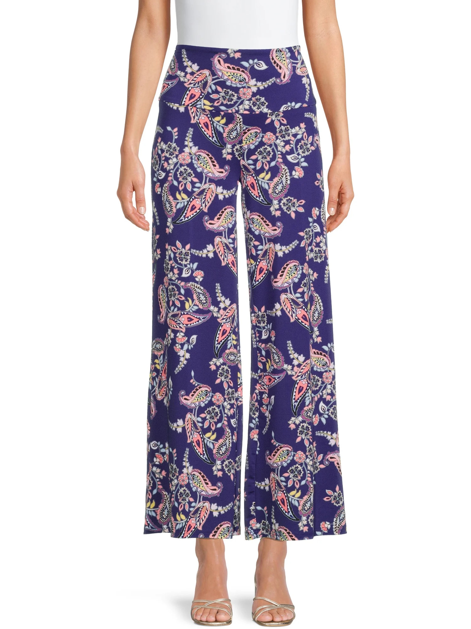Nine.Eight Women Casual Relaxed Fit Wide Leg Pants | Walmart (US)