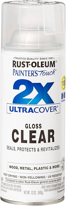 Rust-Oleum 334029 Painter's Touch 2X Ultra Cover Spray Paint, 12 oz, Gloss Clear | Amazon (US)