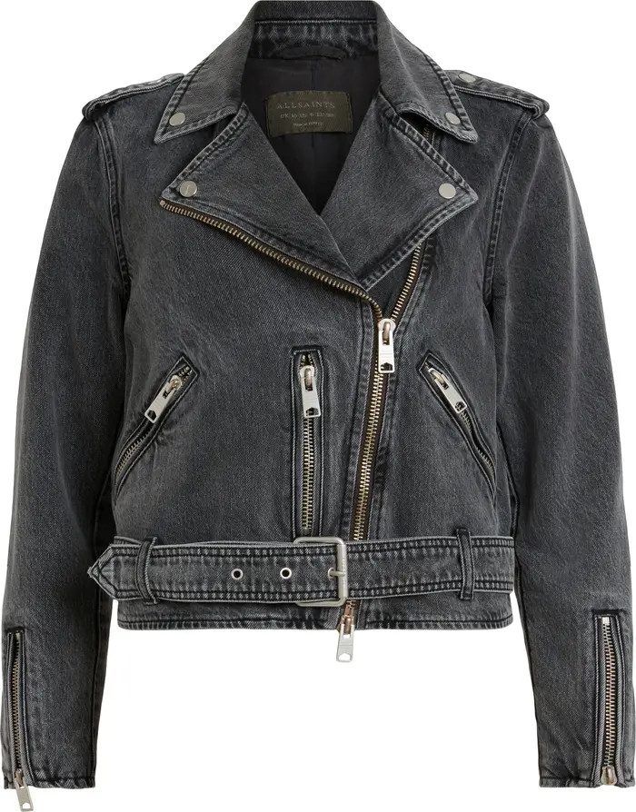 AllSaints Balfern Denim Biker Jacket | Nordstrom | Nordstrom