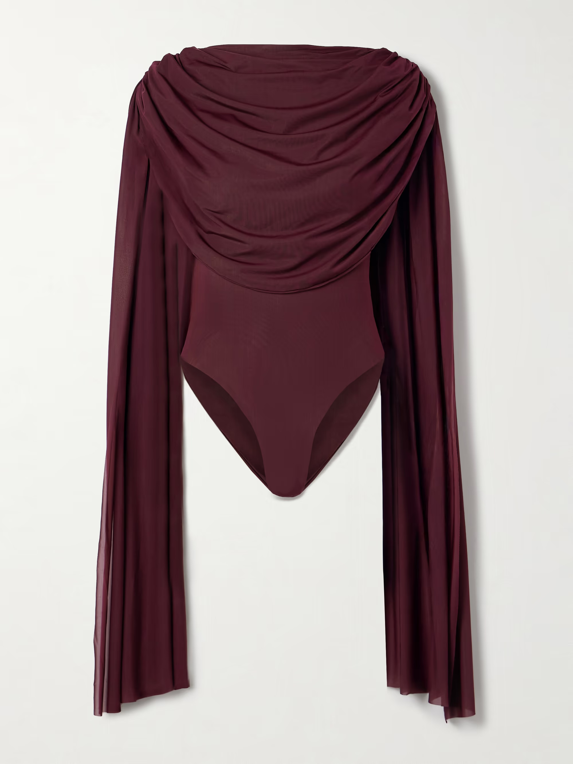 Burano cape-effect draped stretch-jersey bodysuit | NET-A-PORTER (US)