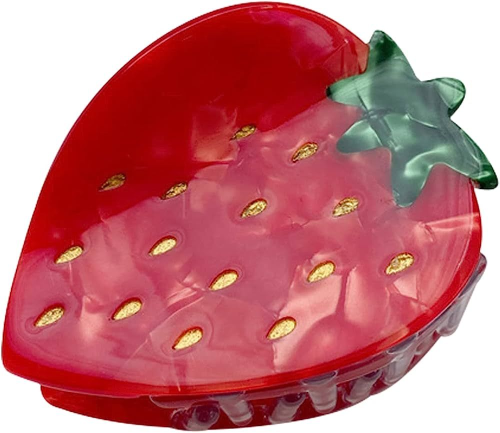 Strawberry Claw Clips,Cellulose Acetate Hair Clips,Small Claw Clips for Women | Amazon (US)