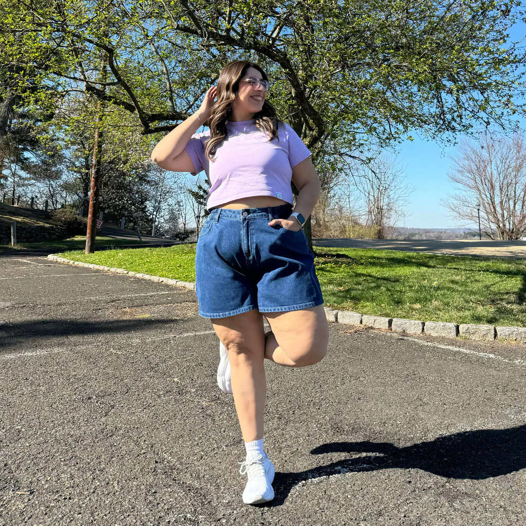 High-Rise Baggy Denim Shorts - Medium Wash | Shiny by Nature