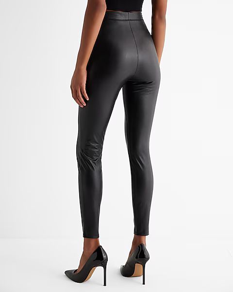 Super High Waisted Faux Leather Leggings | Express