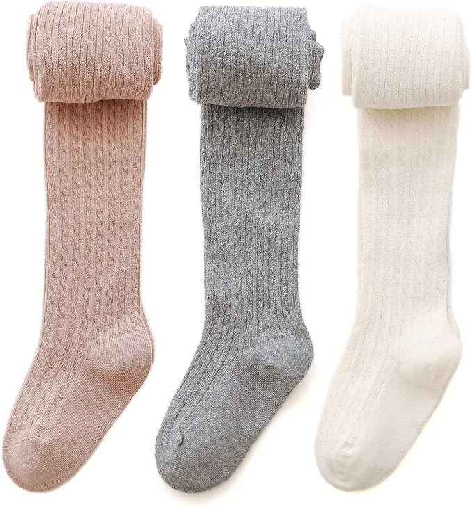 EPEIUS Baby Girl Tights Thick Cable Knit Leggings Seamless Cotton Toddler Girls Stockings School ... | Amazon (US)
