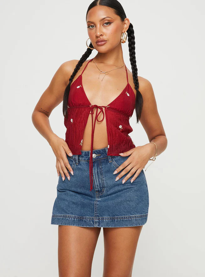 Gazelle Denim Skort Mid Wash Lower Impact | Princess Polly US