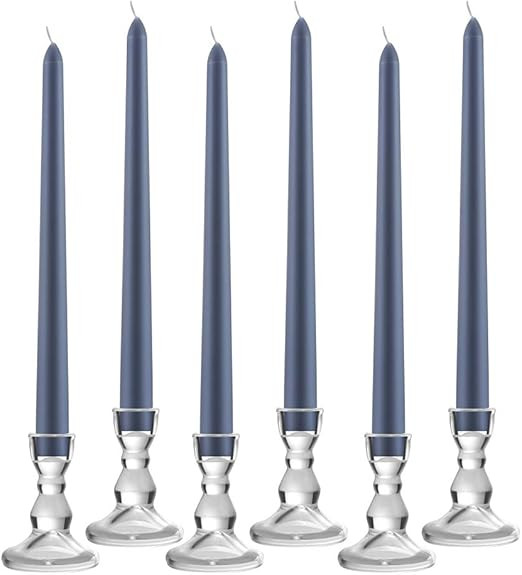 Decorative Glass Candle Holder Bulk for Taper Candlesticks, Candle Stick Modern Set of 6 for Dini... | Amazon (US)