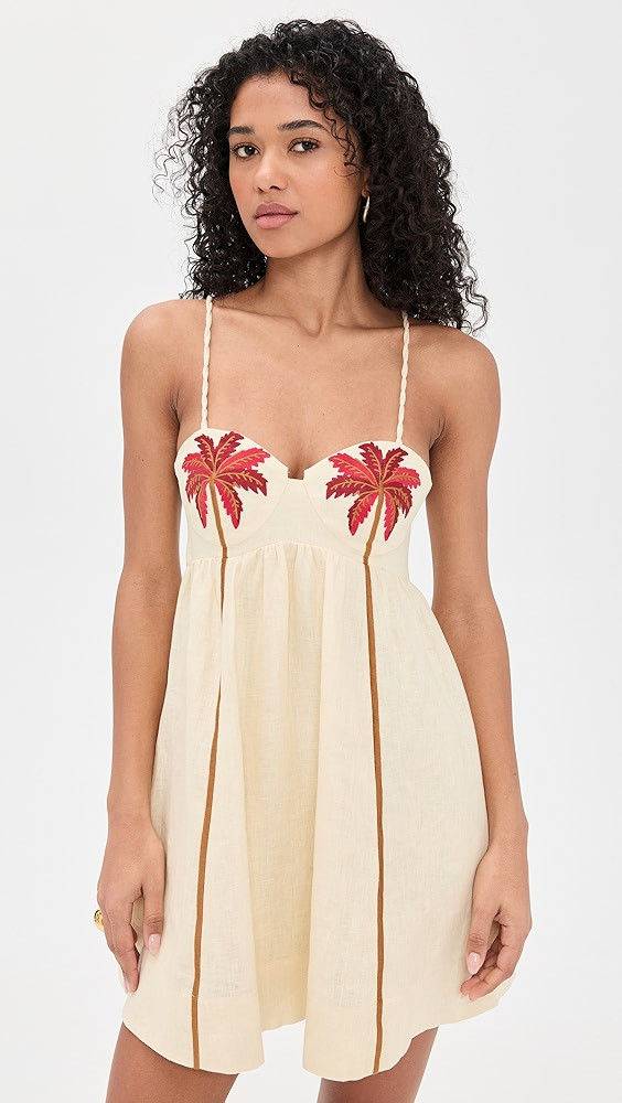 Coconut Tree Embroidered Mini Dress | Shopbop