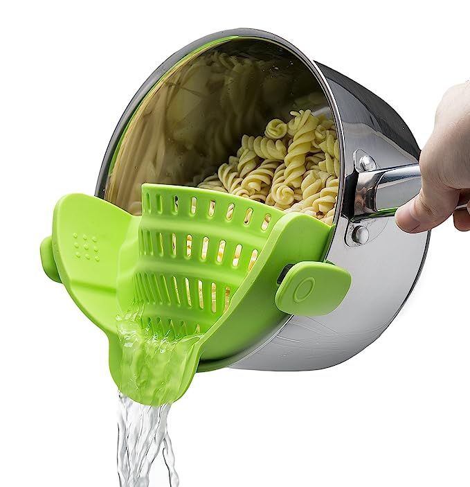 Kitchen Gizmo Snap N Strain Strainer, Clip On Silicone Colander, Fits all Pots and Bowls - Lime G... | Amazon (US)