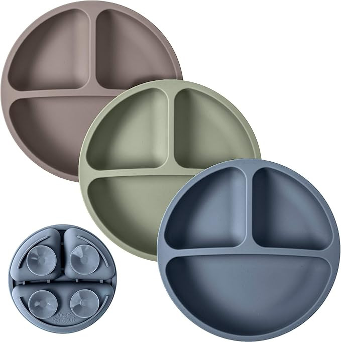 WeeSprout Suction Plates for Babies & Toddlers | 100% Silicone | Plates Stay Put with Suction Fea... | Amazon (US)