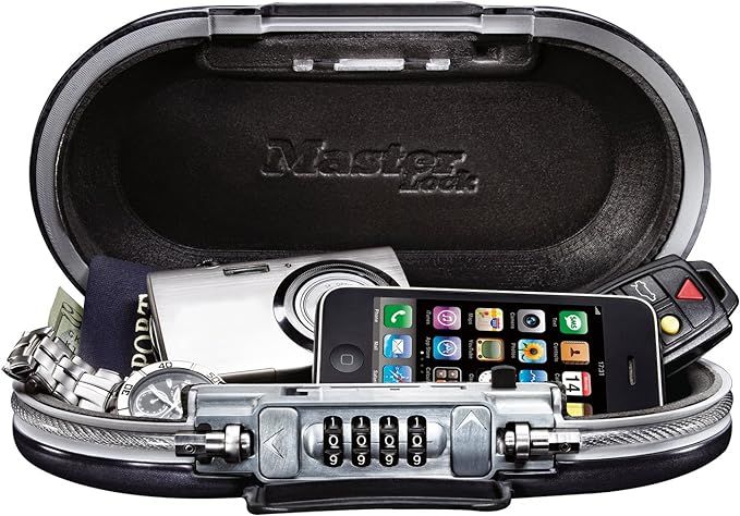 Master Lock 5900D Set Your Own Combination Portable Safe, 9-17/32 in. Wide, Gunmetal Grey | Amazon (US)