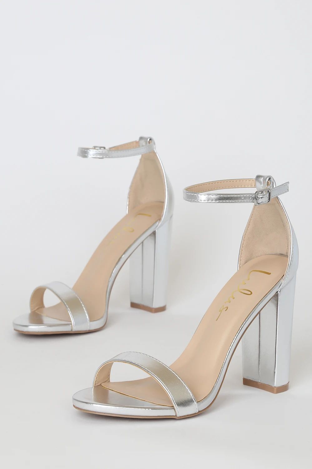 Taylor Silver Ankle Strap Heels | Lulus (US)