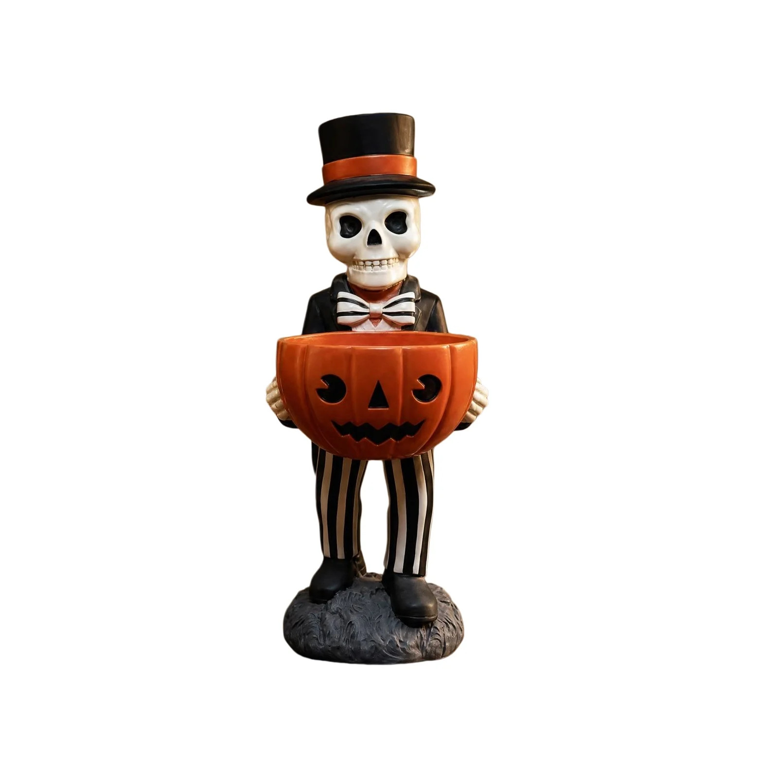 VAIFTILNO Halloween Decorations, 11.02in Outdoor Skull Ornament Wearing a Hat with Pumpkin Candy ... | Walmart (US)