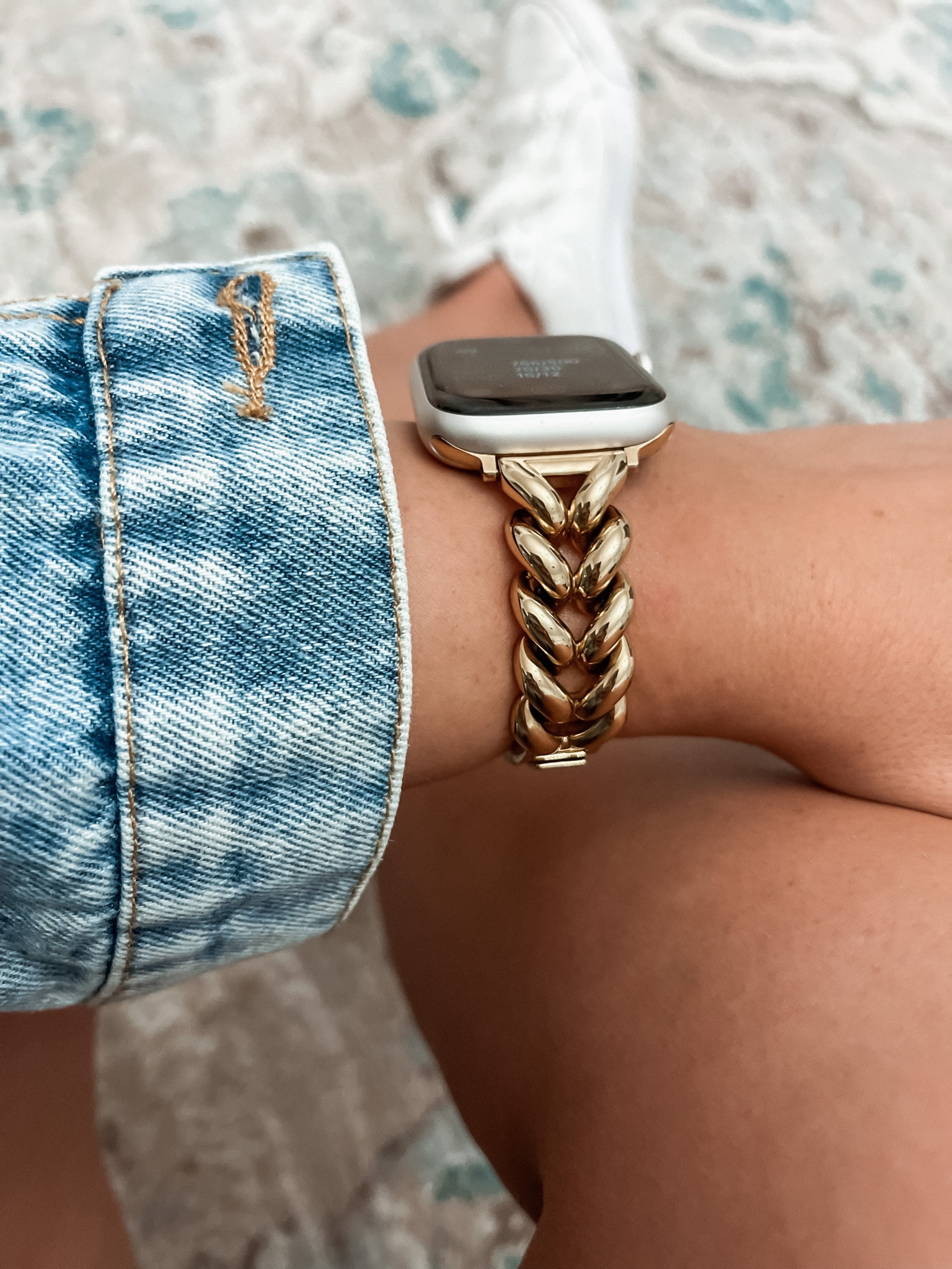 Gold Herringbone Watch Band 

#LTKbeauty #LTKGiftGuide #LTKstyletip