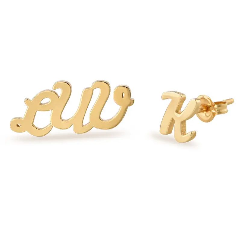 ABC Ear Studs with 18K Gold Plating | MYKA