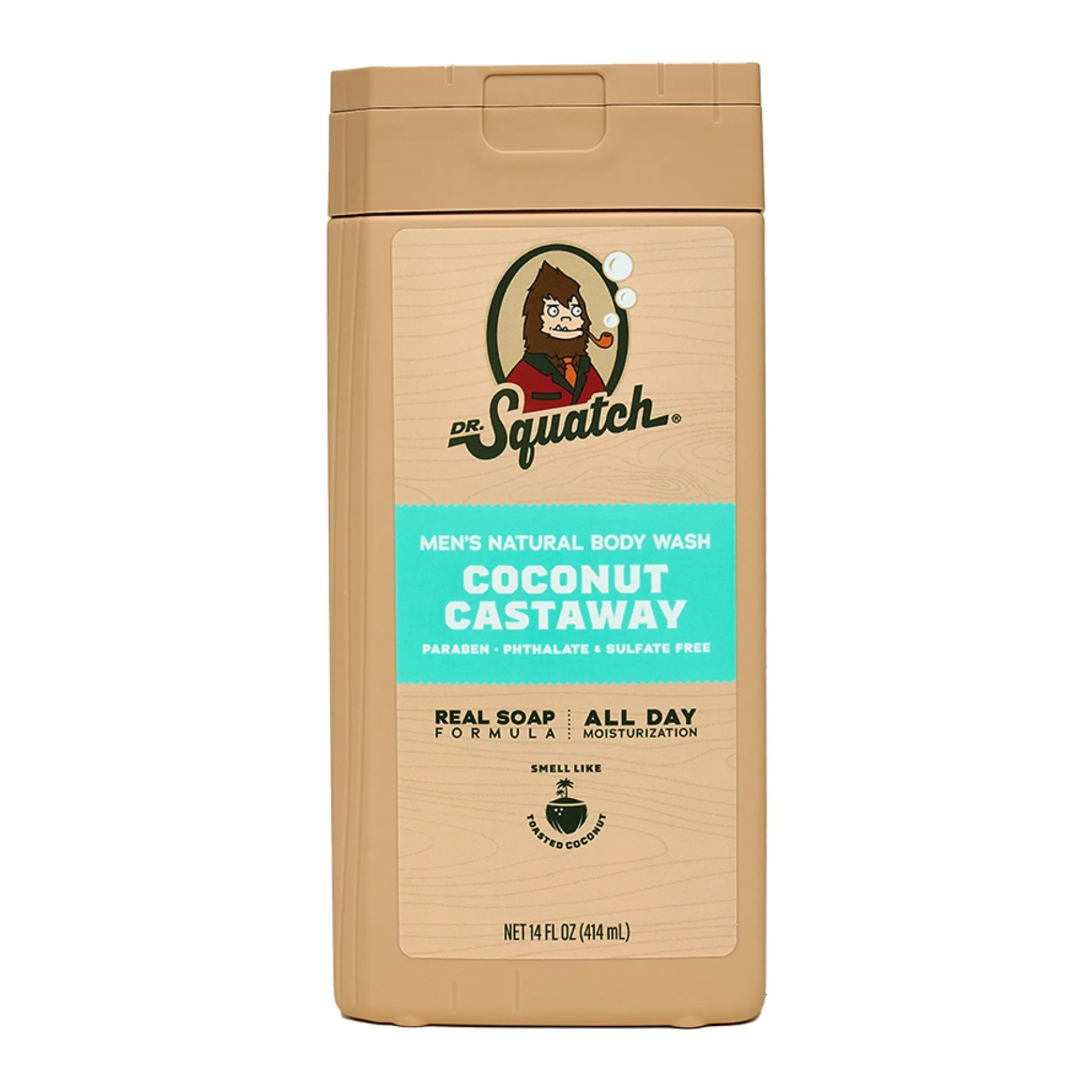 Dr. Squatch Coconut Castaway Natural Body Wash for Men, 14 fl oz | Walmart (US)