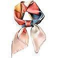 kcctoo 27.5" Mulberry Silk Feeling Head Scarf Women's Fashion Square Neck Satin Scarfs for Bag Ha... | Amazon (US)