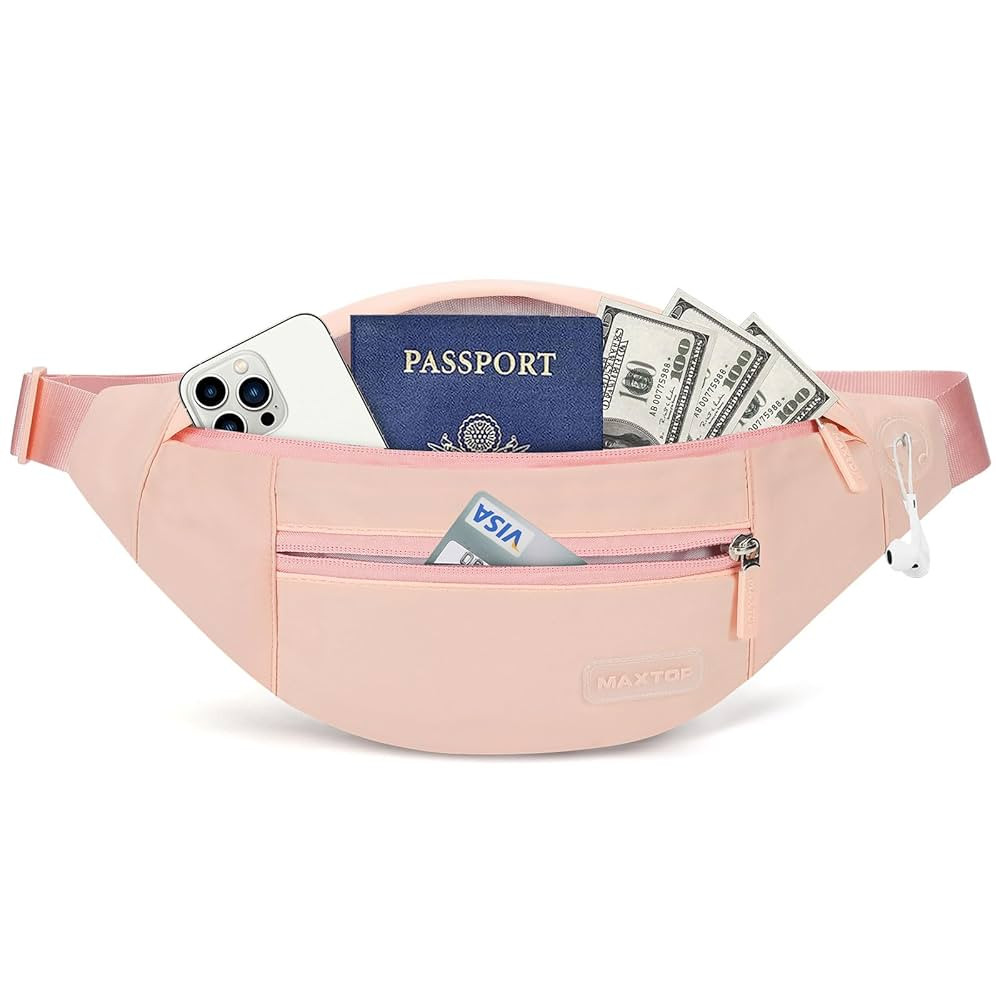 MAXTOP Large Crossbody Fanny Pack with 4-Zipper Pockets,Gifts for Enjoy Sports Festival Workout T... | Amazon (US)