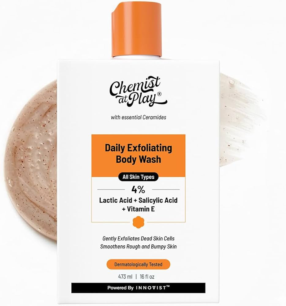 Chemist At Play Body Wash Exfoliating For Dry Rough Bumpy Strawberry Skin With 1% Salicylic Acid ... | Amazon (US)