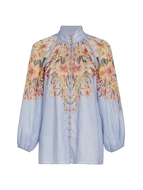 Lexi Floral Button-Front Blouse | Saks Fifth Avenue